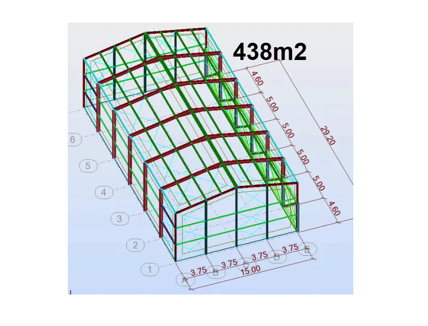 438 m2 stálgrindarhús frá BYKO