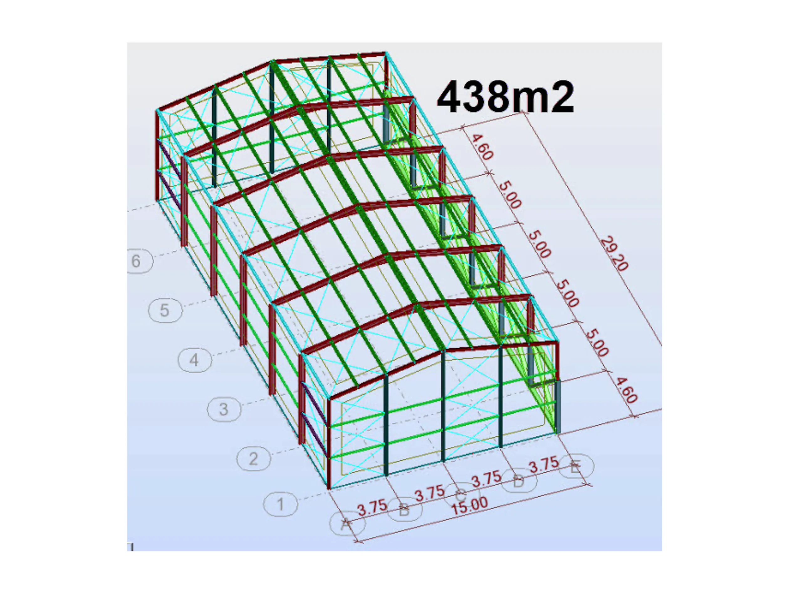 438 m2 stálgrindarhús frá BYKO