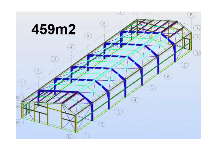 459 m2 stálgrindarhús frá BYKO