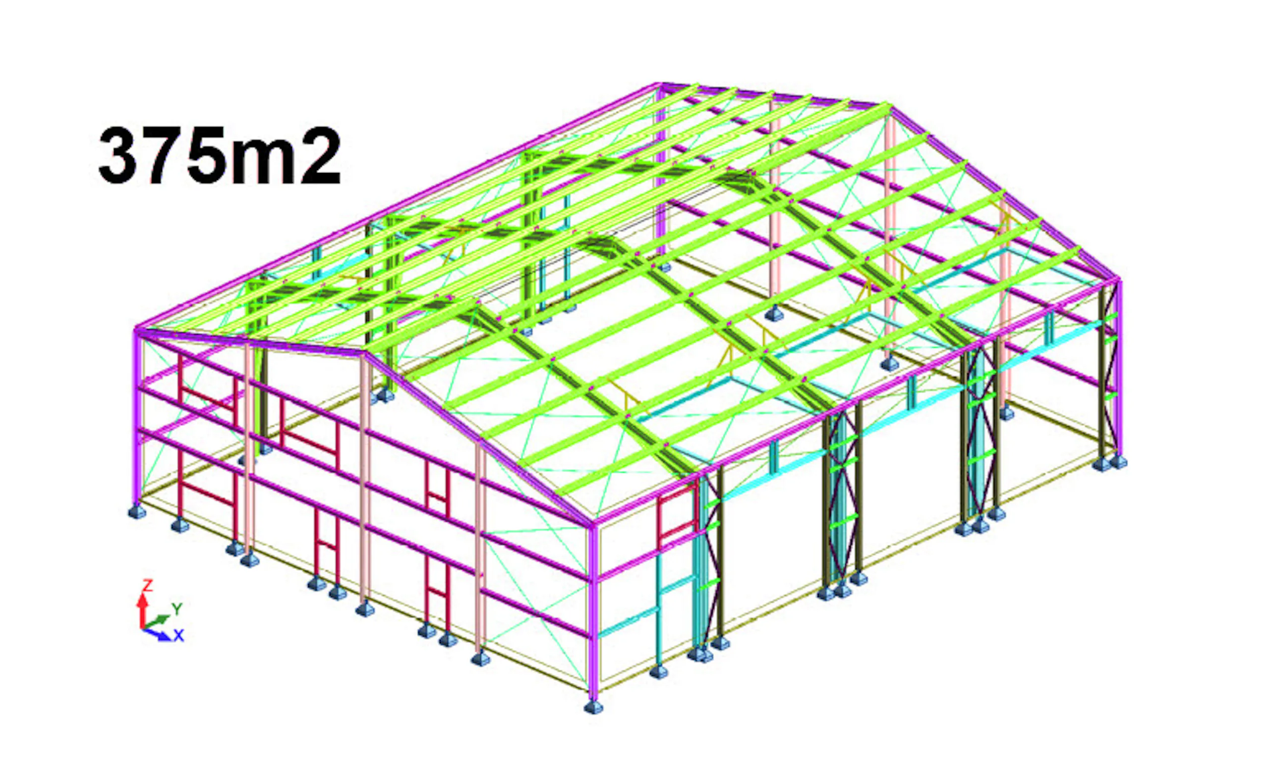 375 m2 stálgrindarhús frá BYKO