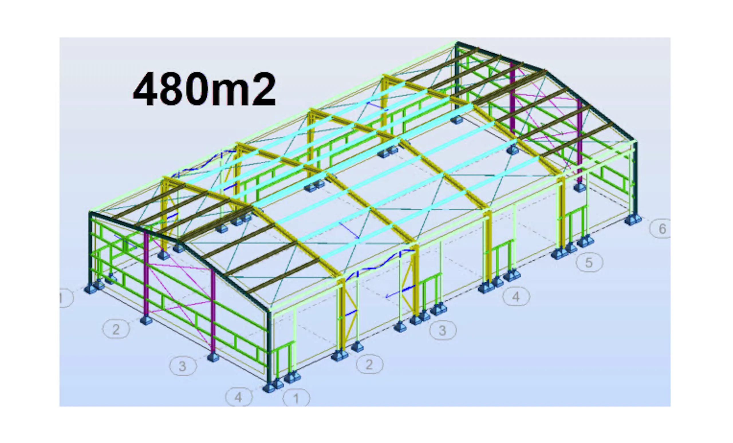 480 m2 stálgrindarhús frá BYKO