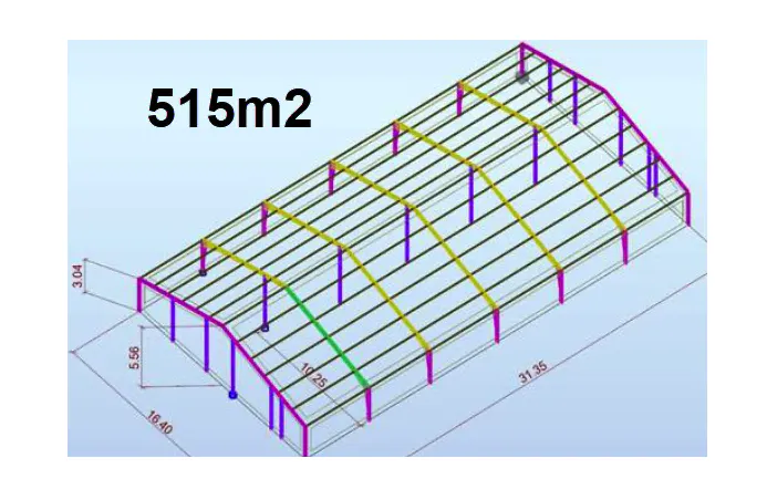 515 m2 stálgrindarhús frá BYKO