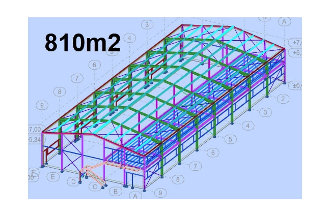 810 m2 stálgrindarhús frá BYKO