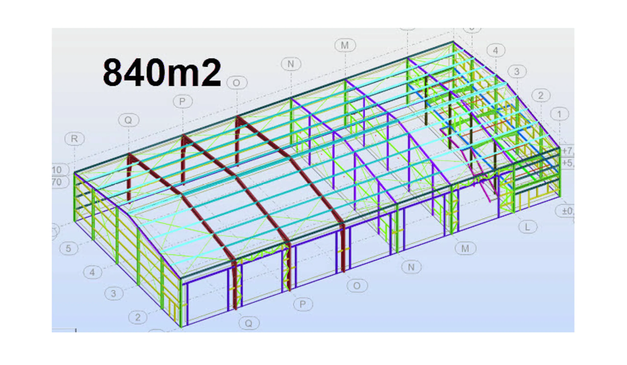 840 m2 stálgrindarhús frá BYKO