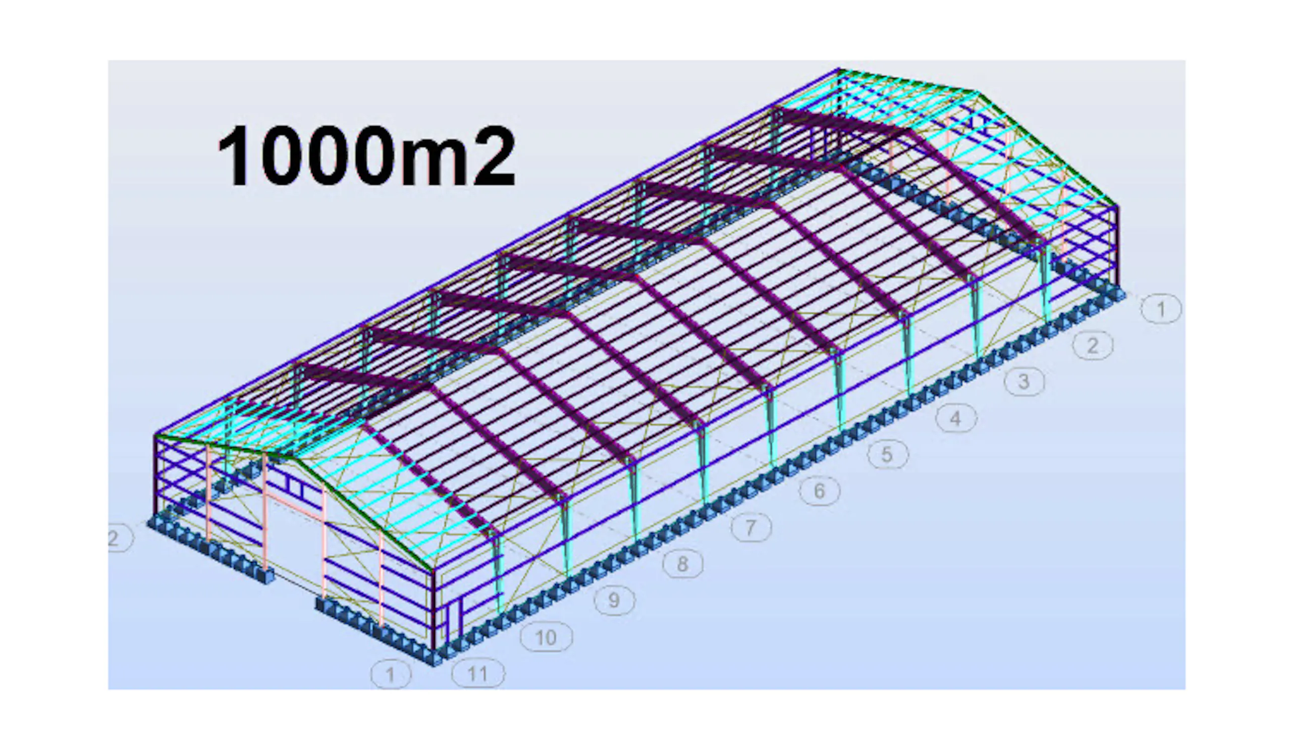 1.000 m2 stálgrindarhús frá BYKO