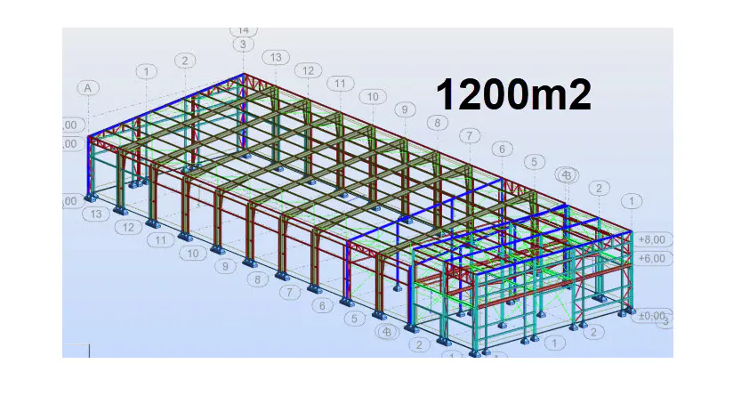 1.200 m2 stálgrindarhús frá BYKO