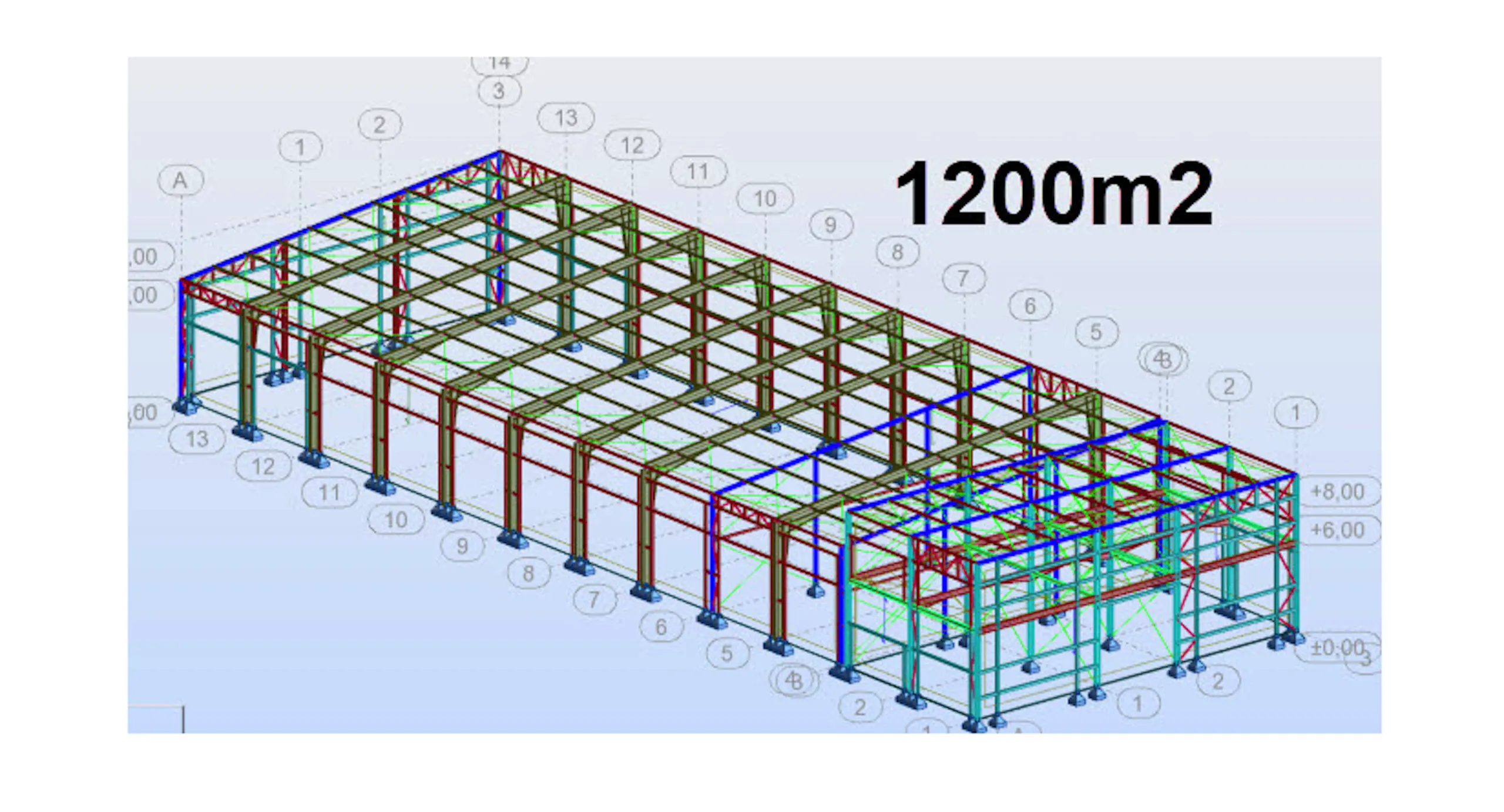 1.200 m2 stálgrindarhús frá BYKO