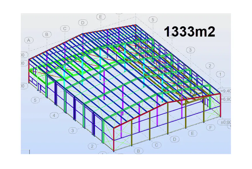1.333 m2 stálgrindarhús frá BYKO
