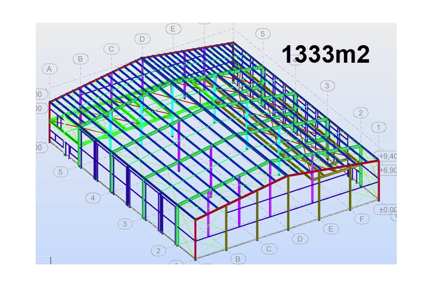 1.333 m2 stálgrindarhús frá BYKO