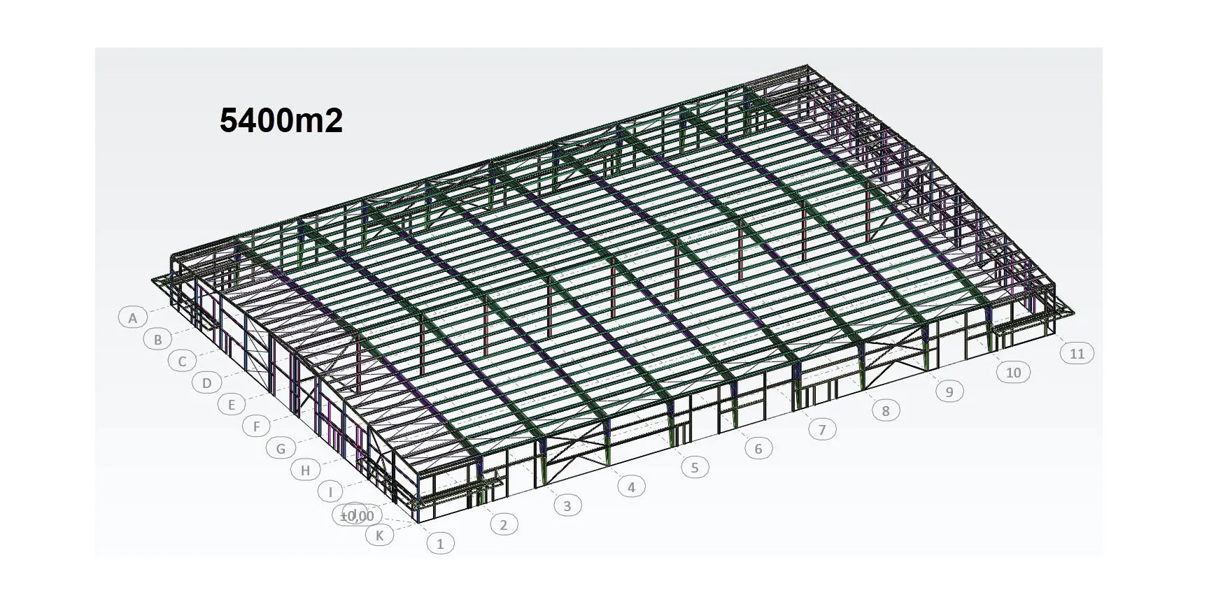 5.400 m2 stálgrindarhús frá BYKO