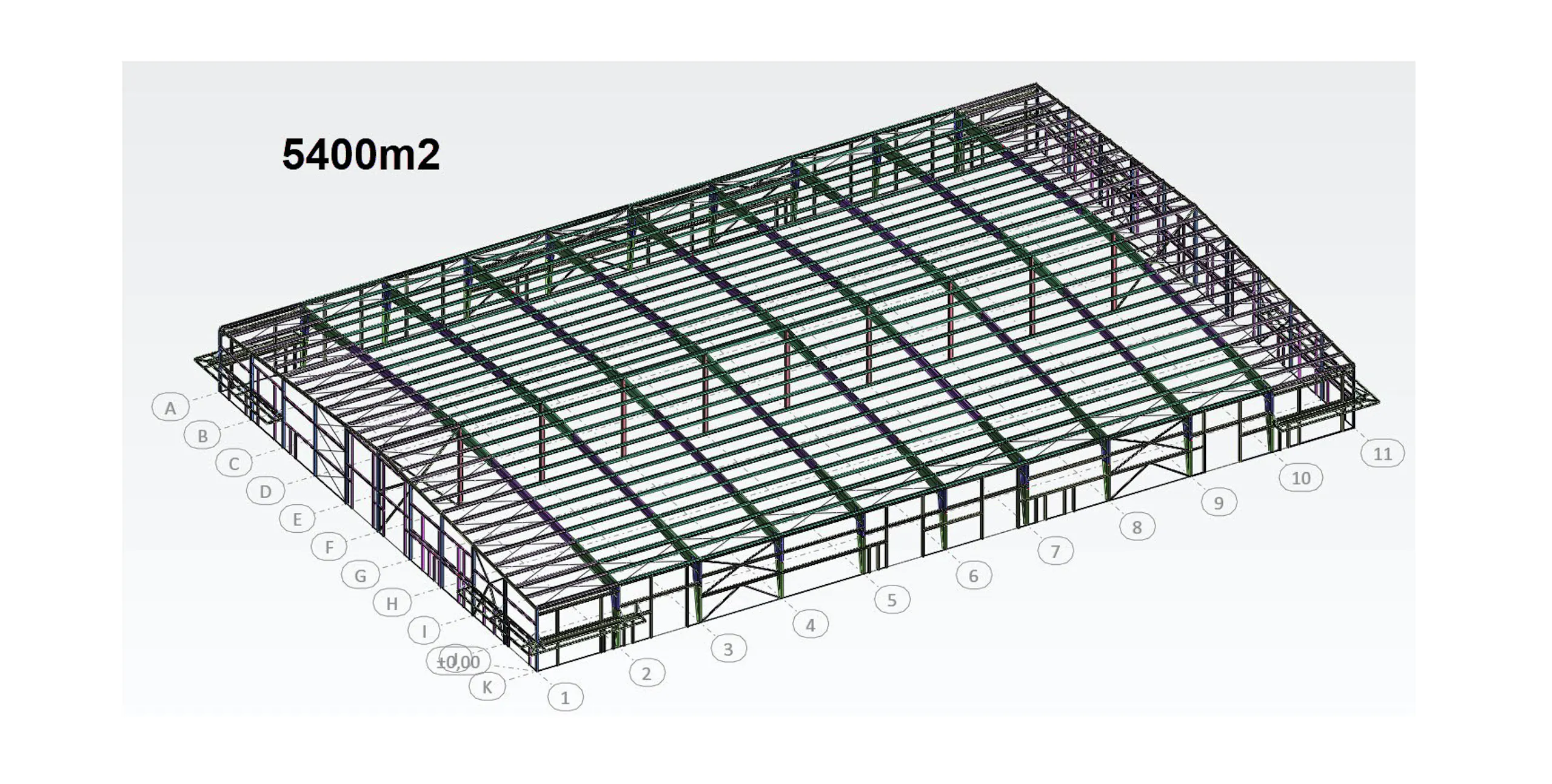 5.400 m2 stálgrindarhús frá BYKO