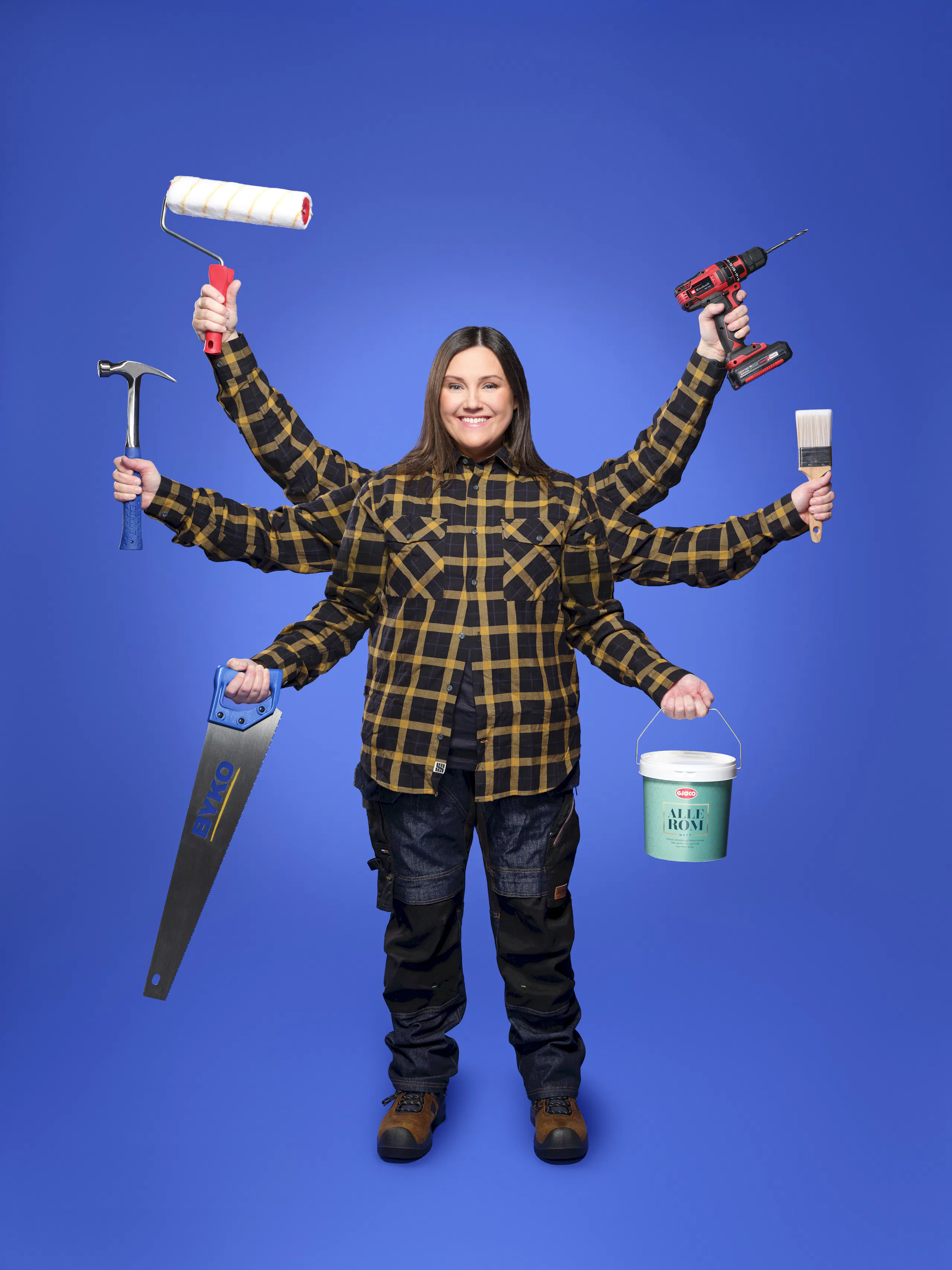 Kona með margar hendur