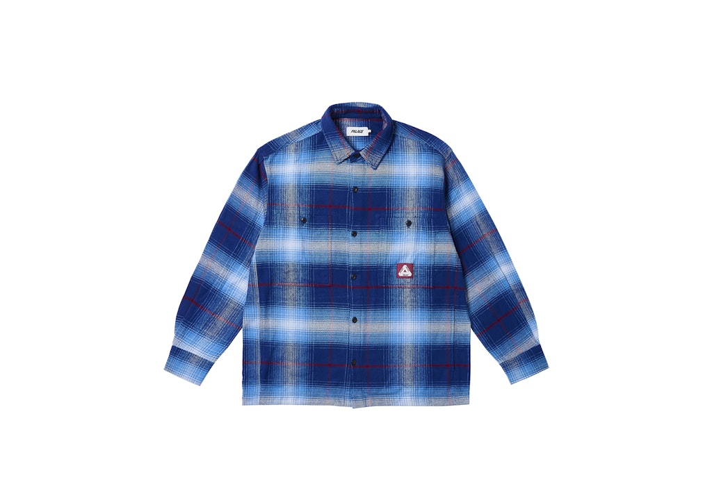 palace dress shirt Palace Patchy Flannel Shirt Blue Size L Button Up