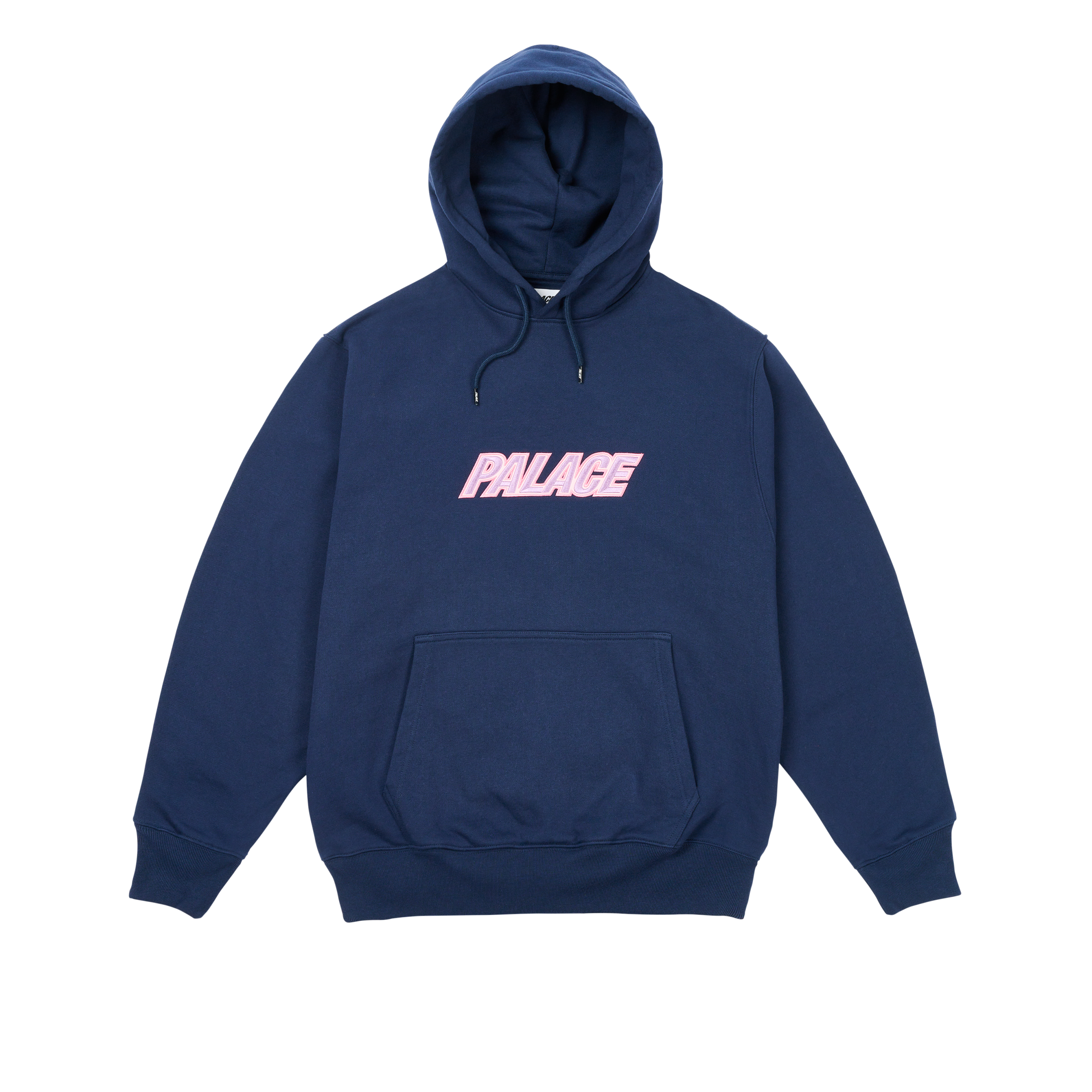 トップス Palace Font Hoodie SS24 XXL Navy Pink Palace Skateboards X Him Tri Gram Hoodie | Streetwear Style