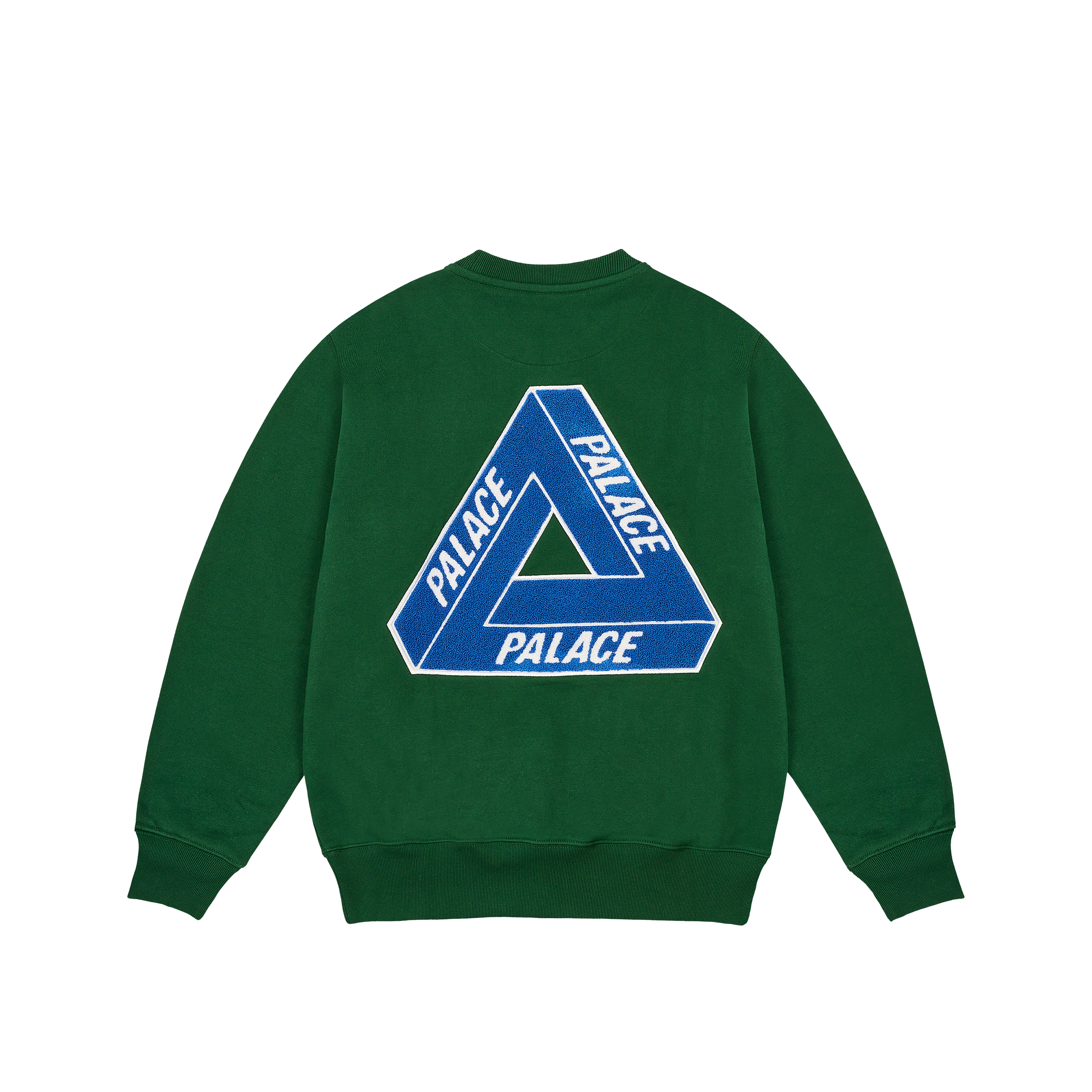 【Palace】 Chenille Tri-Ferg Crew Grey Marl Palace Chenille Tri-Ferg Crew Grey Marl Men's - FW24 - US