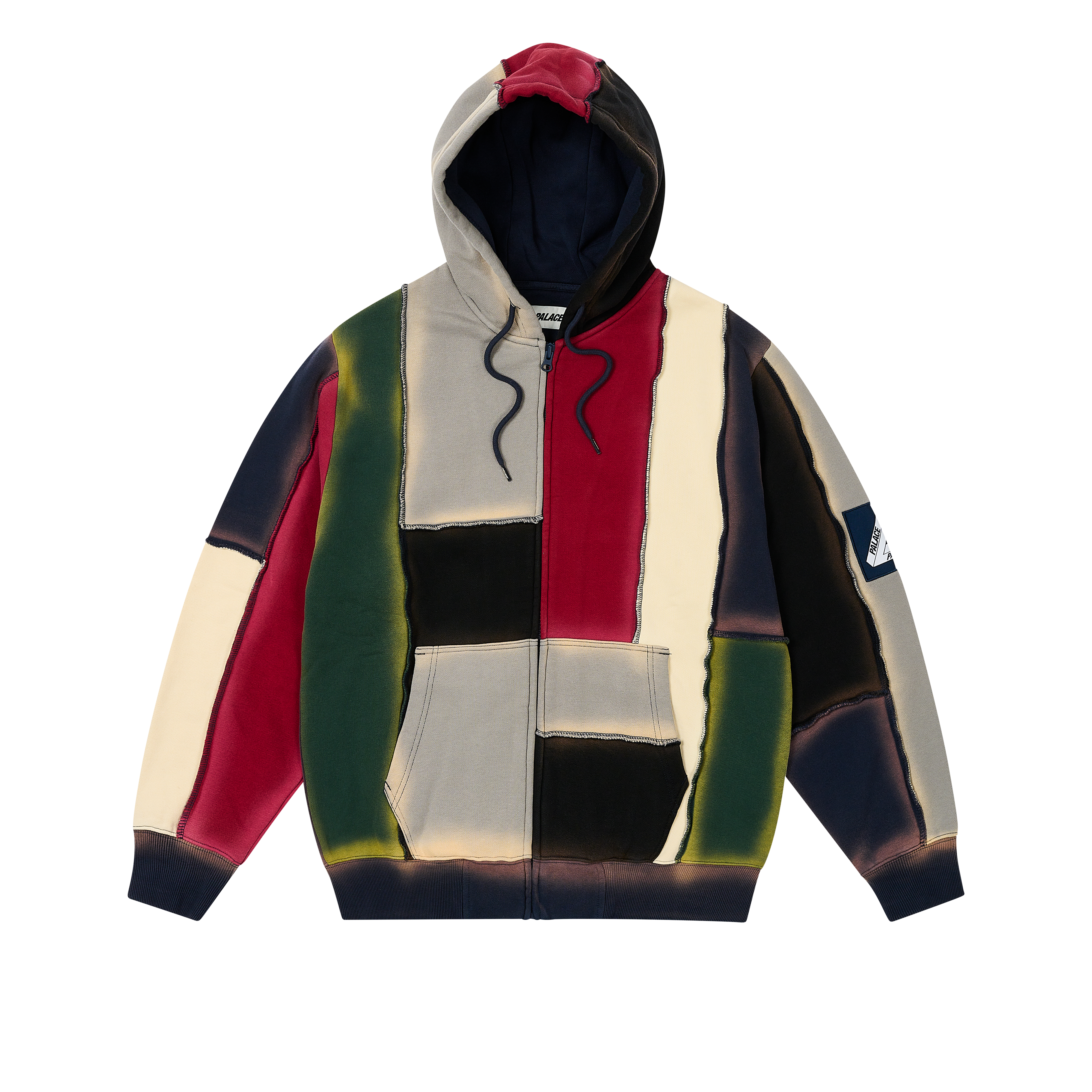 【Palace】 Patch Up Zip Hood Grey Marl - 25SS Palace Patch Up Zip Hood Grey Marl Men's - SS25 - US