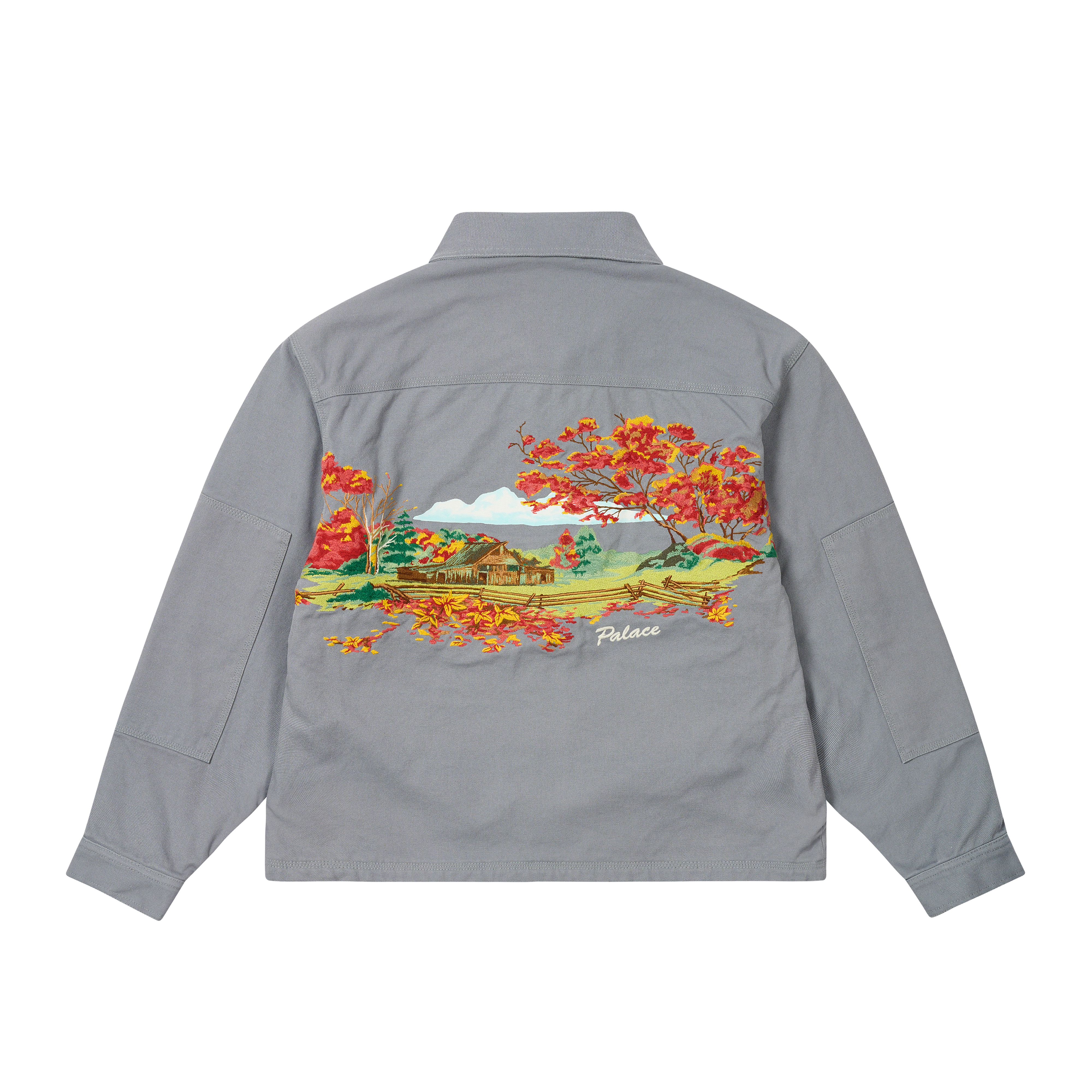 PALACE◇Surgent Fleece Jacket/フリース/M/ポリエステル/GRY