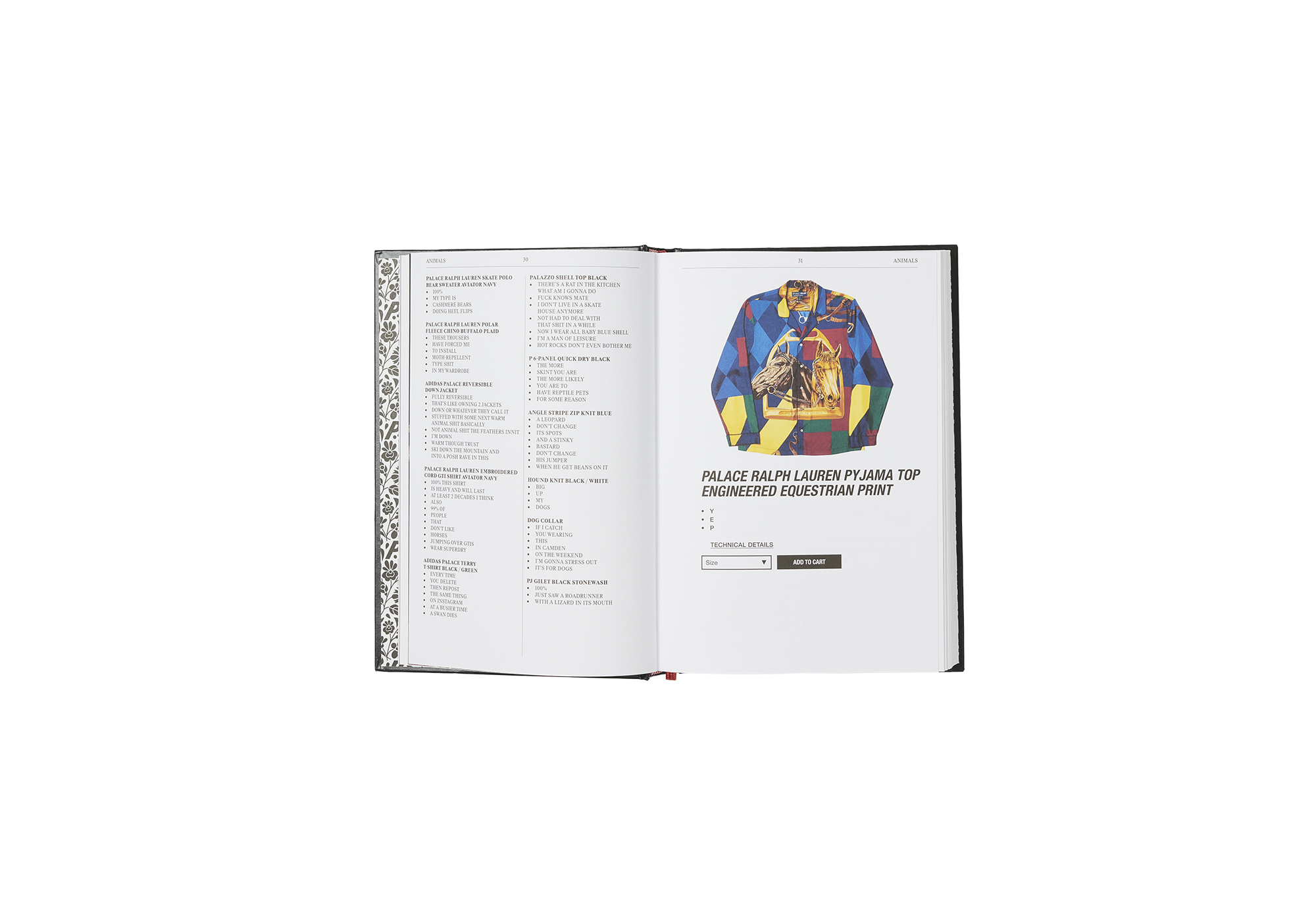 PALACE PRODUCT DESCRIPTIONS: THE SELECTED ARCHIVE BOOK
