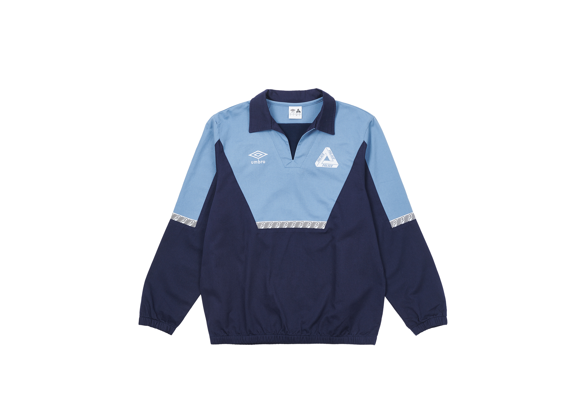 Palace x Umbro★ロゴ ウォームアップ長袖トップス Blue 送関込 PALACE UMBRO Crewneck 