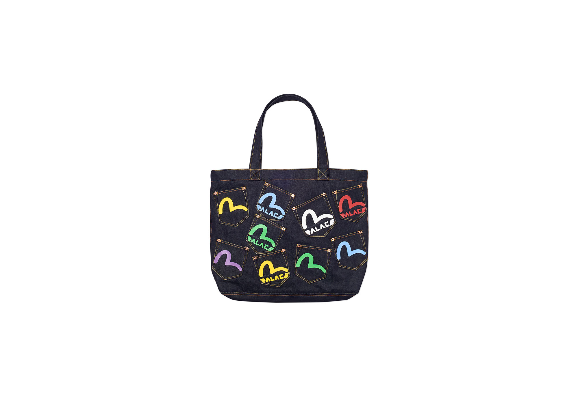 バッグ PALACE EVISU Logo Print Denim Tote Bag PALACE EVISU Logo Print Denim Tote Bag