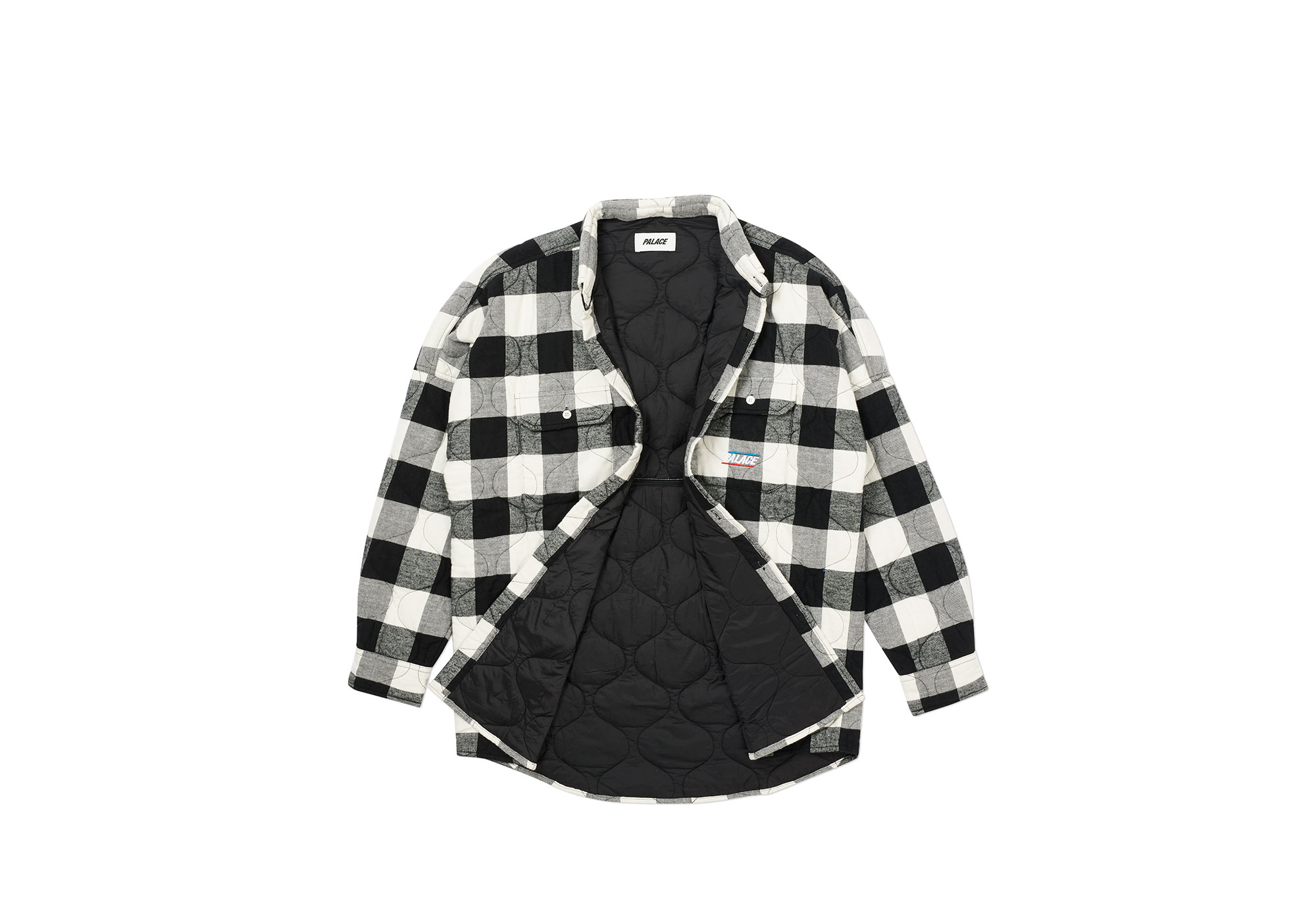 PALACE Plaid Quilted Shirt Jacket Unisex Red PAL-FW20-115