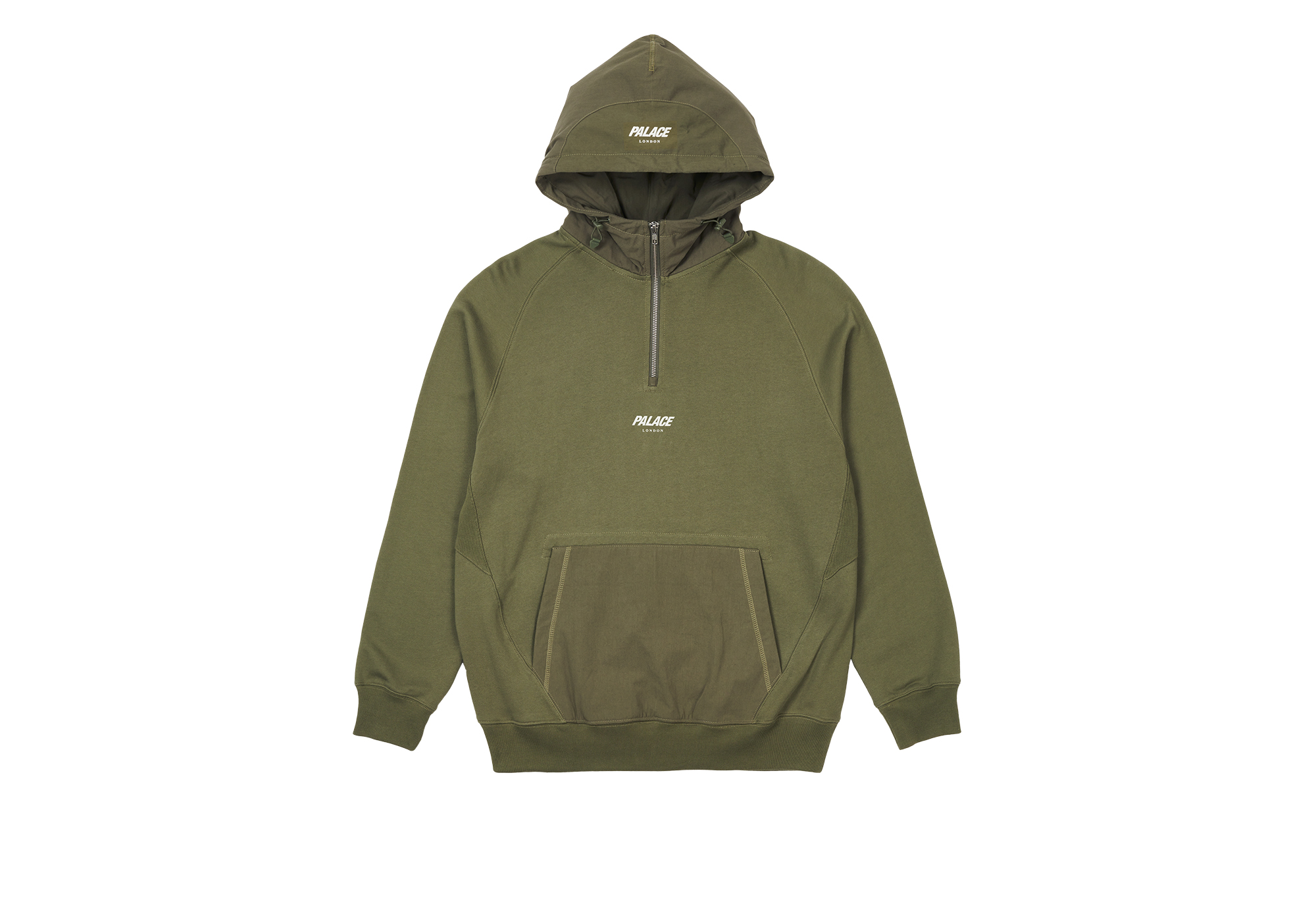 1/4 ZIP COTTON PANEL HOOD | PALACE SKATEBOARDS