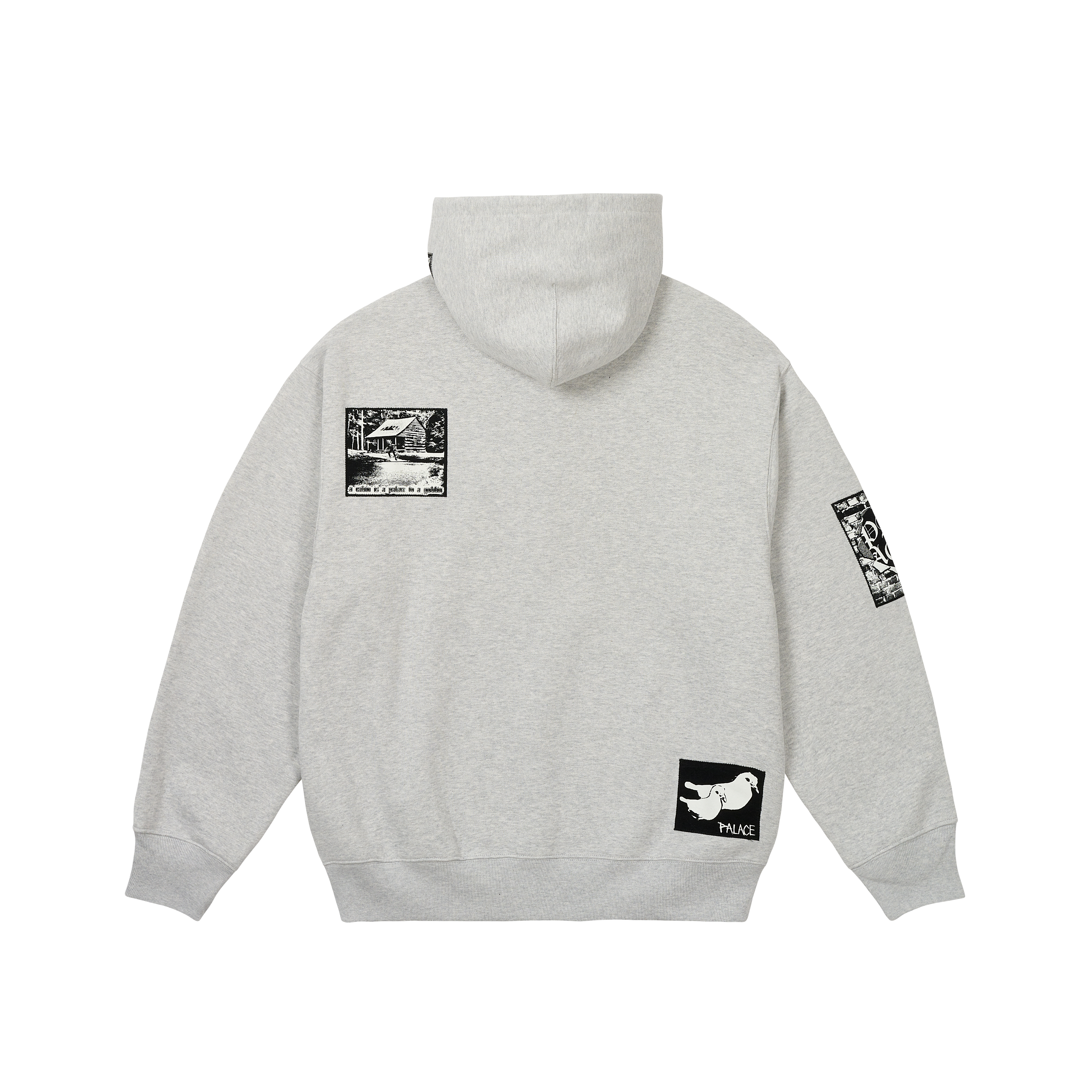 【Palace】 Patch Up Zip Hood Grey Marl - 25SS PATCH UP ZIP HOOD | PALACE SKATEBOARDS