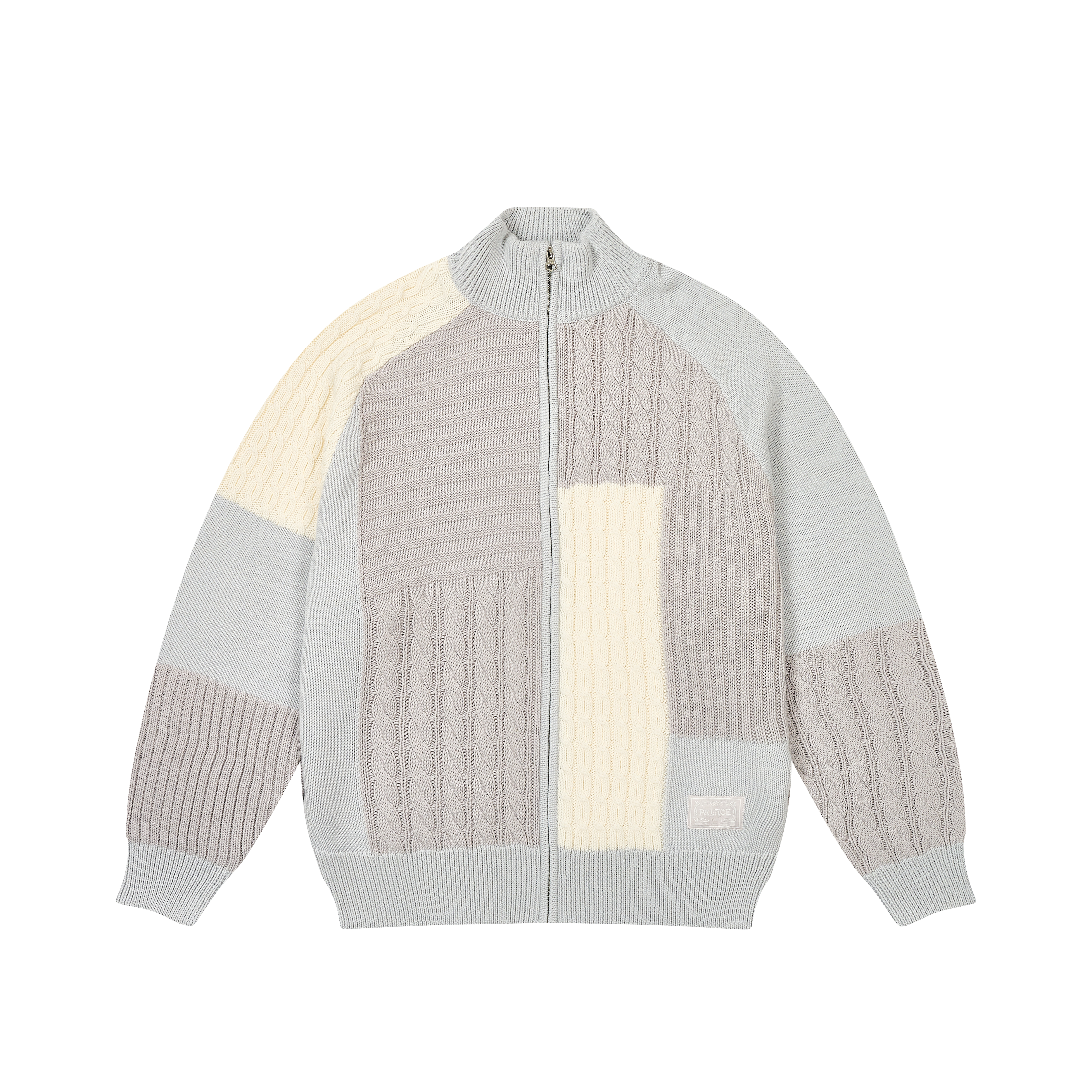 Palace パレス PATCHWORK ZIP KNIT WHITE PATCHWORK ZIP KNIT | PALACE SKATEBOARDS