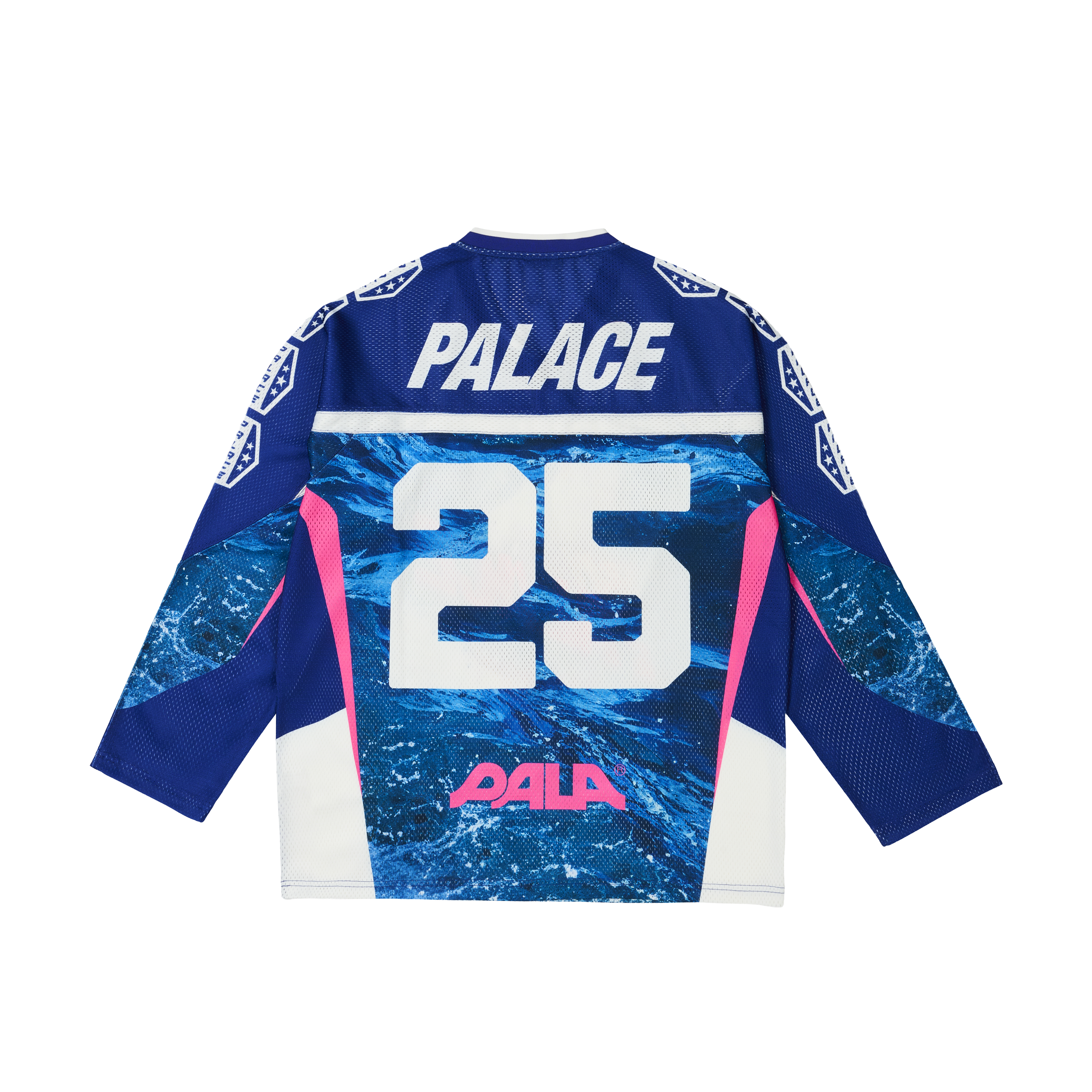 スケートボード PALACE building your world hockey jersey Palace Building Your World Hockey Jersey Blue Snow Wolf Size Med