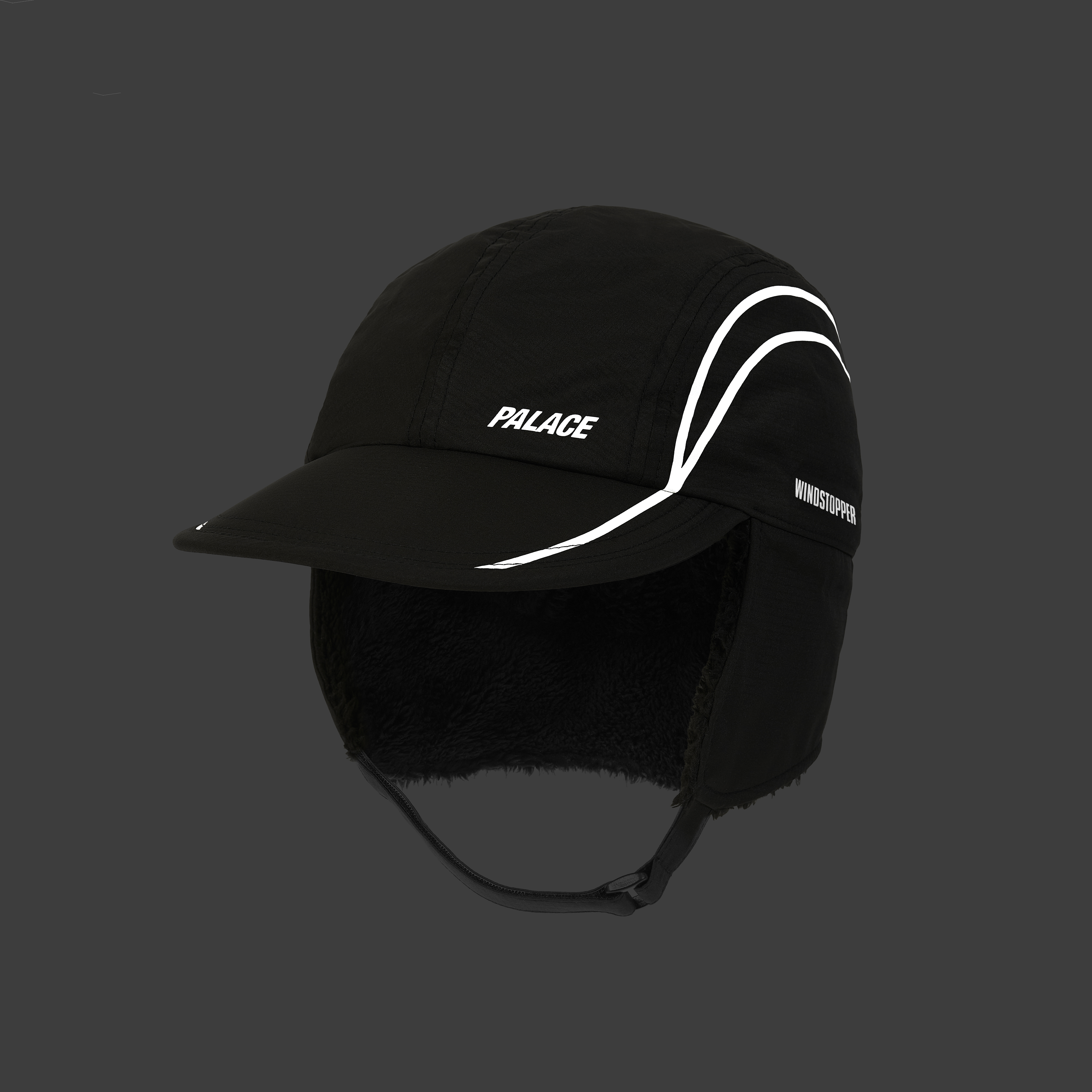 PALACE GORE-TEX 耳当て付きキャップ ブラック GORE-TEX WINDSTOPPER EARFLAP 5-PANEL | PALACE SKATEBOARDS