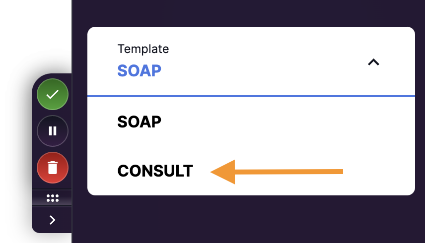 There are two options: SOAP and Consult.  Pick Consult.