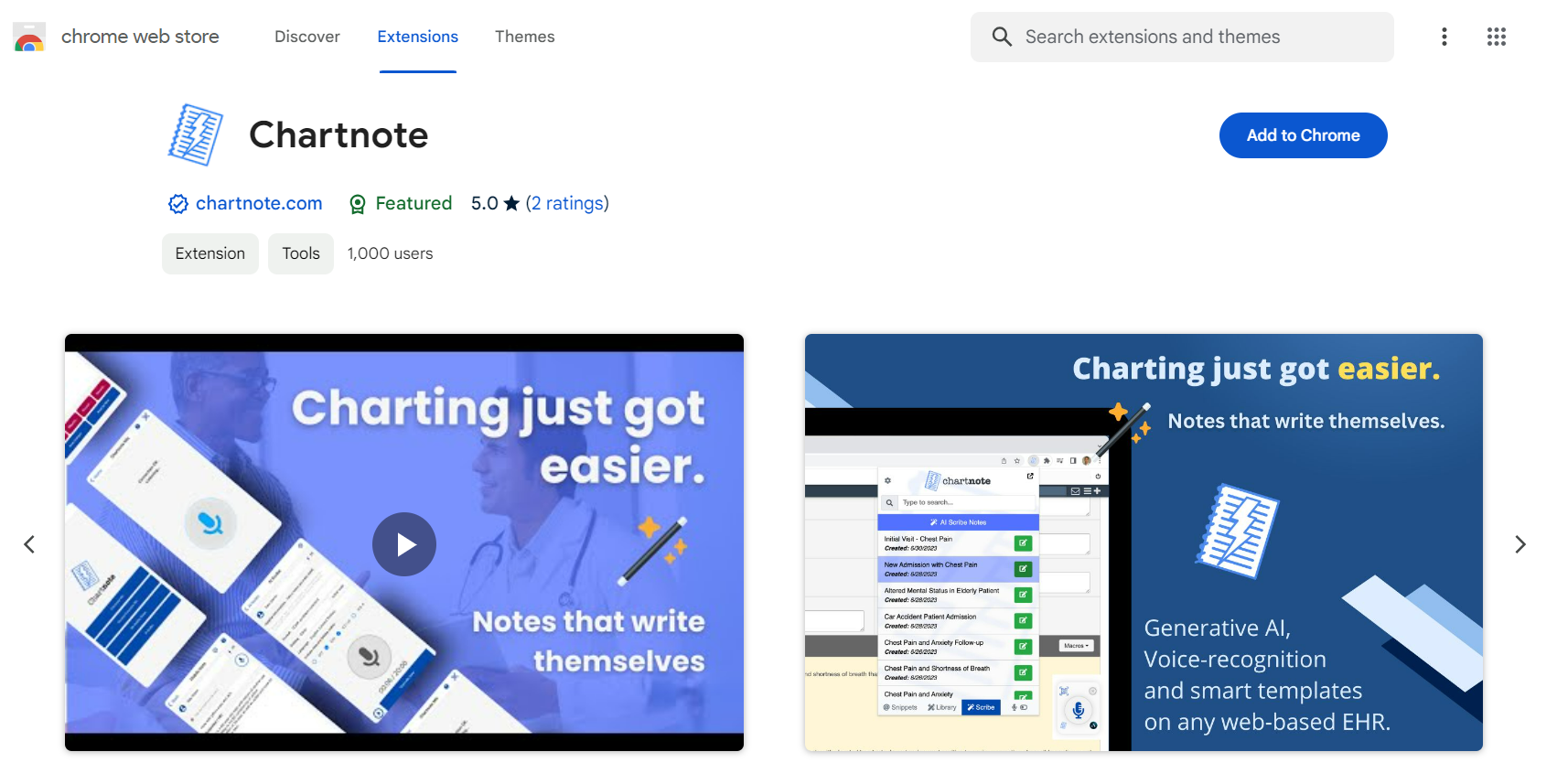 Chartnote Chrome Extension