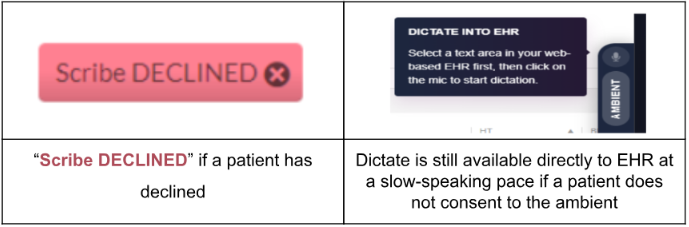 Screenshot of Scribe Patient Tag (Declined)