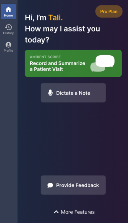 Screenshot of Tali AI