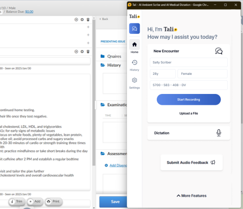 Tali integration with OSCAR Pro