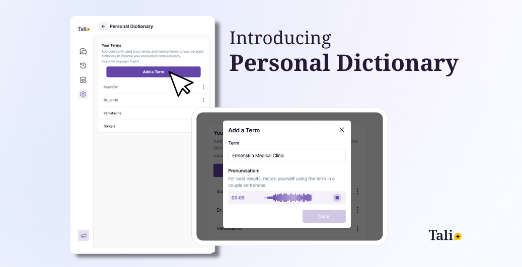 ai scribe personal dictionary