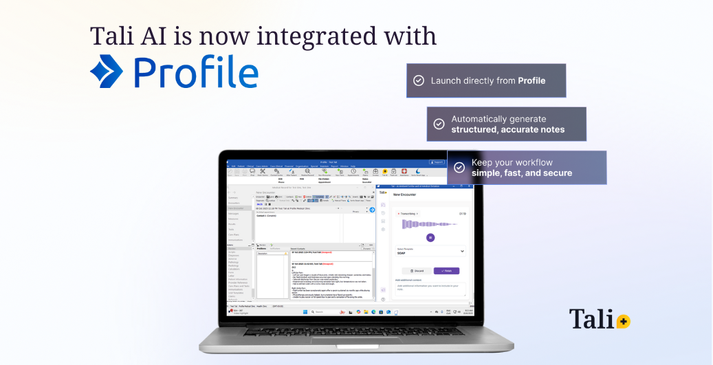 Tali AI Now Integrated with Profile by Intrahealth