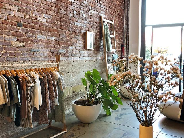 cute clothing racks in a store