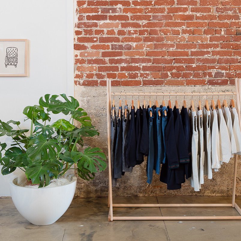 clothing rack in a retail store