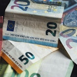 20 euro bill on white textile