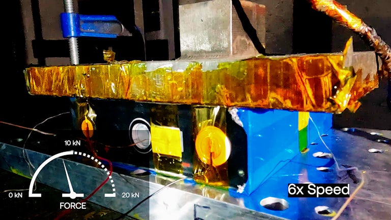 ONE battery undergoing cell crush test type 1
