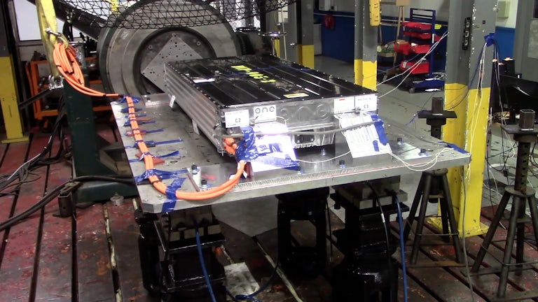 ONE battery undergoing vibration test
