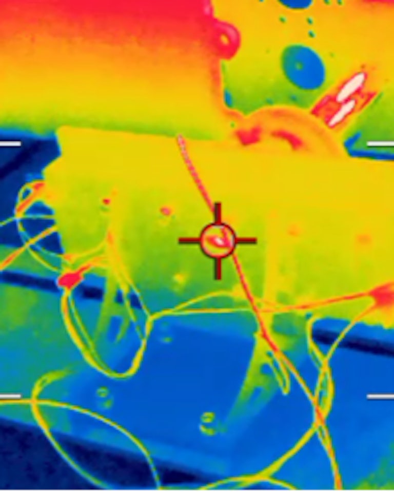 Thermal image of ONE OTP Cell before nail penetration test