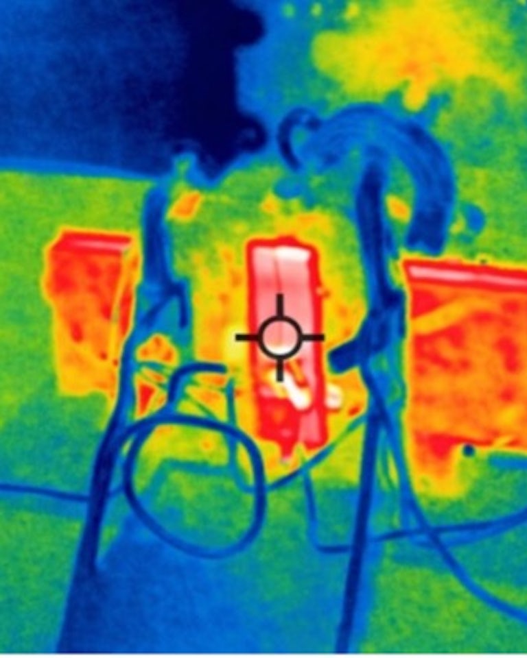 Thermal image of ONE OTP Cell during nail penetration test