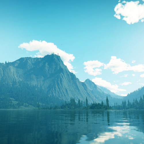 lake with mountain vista