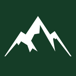 The white Expansive Worlds Mountain logo icon over a background colored Expansive Green.