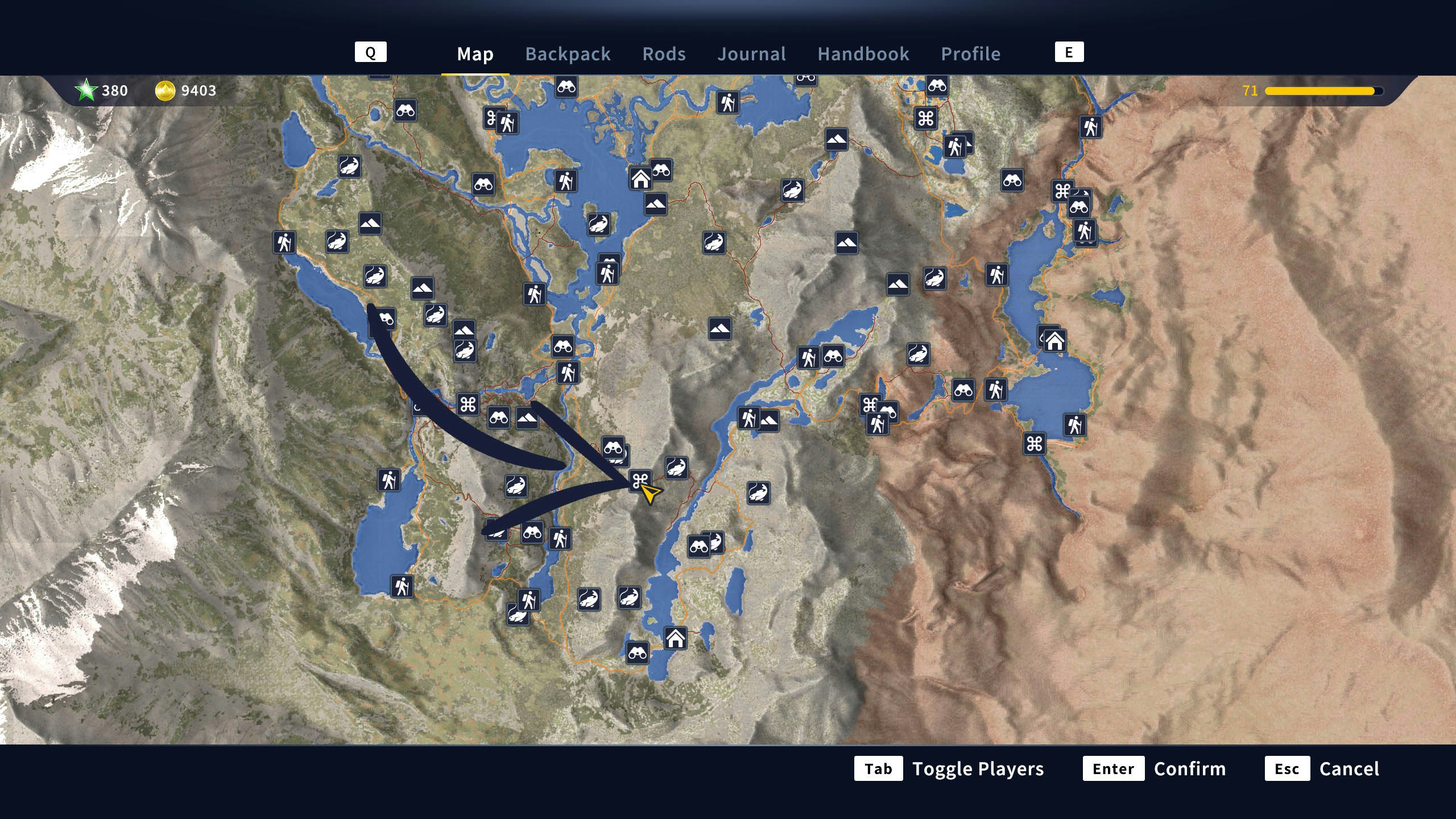 Golden Ridge Reserve Lost Item #7: Camping Gear map location.