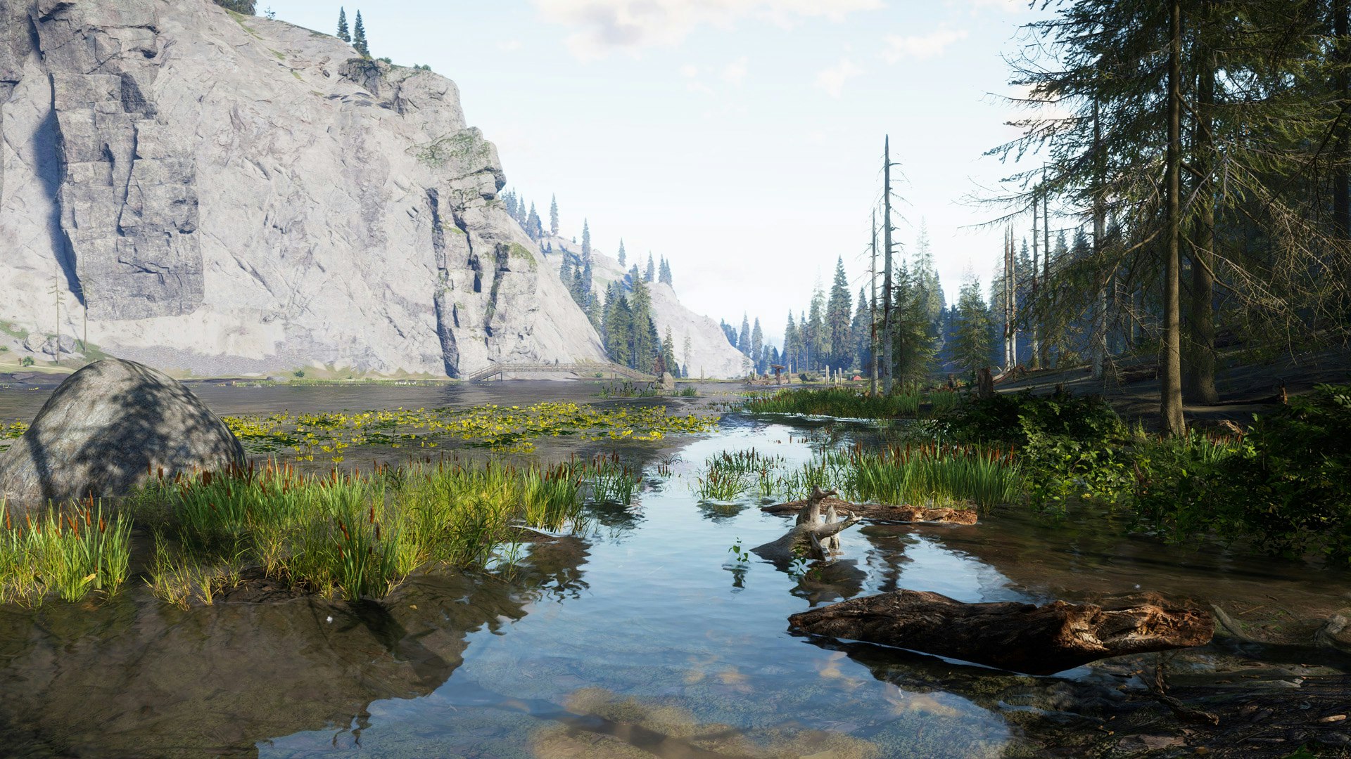 A secluded shallow waterway in Call of the Wild: The Angler's Golden Ridge Reserve.