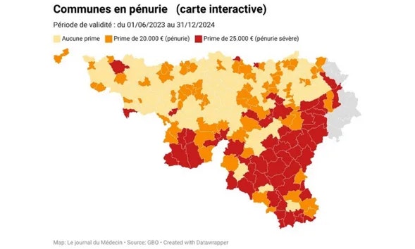 Huisartsarme zones in Wallonië