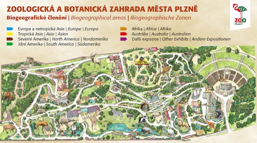 Mapa Zoo Plzen